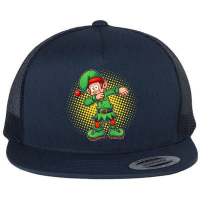 Christmas Dabbing Elf Flat Bill Trucker Hat