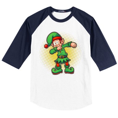 Christmas Dabbing Elf Baseball Sleeve Shirt