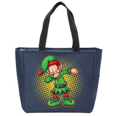 Christmas Dabbing Elf Zip Tote Bag