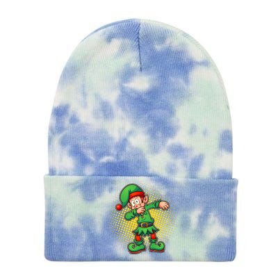 Christmas Dabbing Elf Tie Dye 12in Knit Beanie