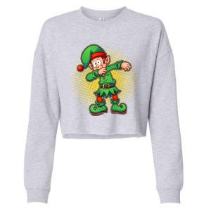 Christmas Dabbing Elf Cropped Pullover Crew