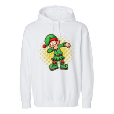 Christmas Dabbing Elf Garment-Dyed Fleece Hoodie