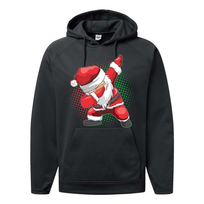 Christmas Dabbing Santa Performance Fleece Hoodie