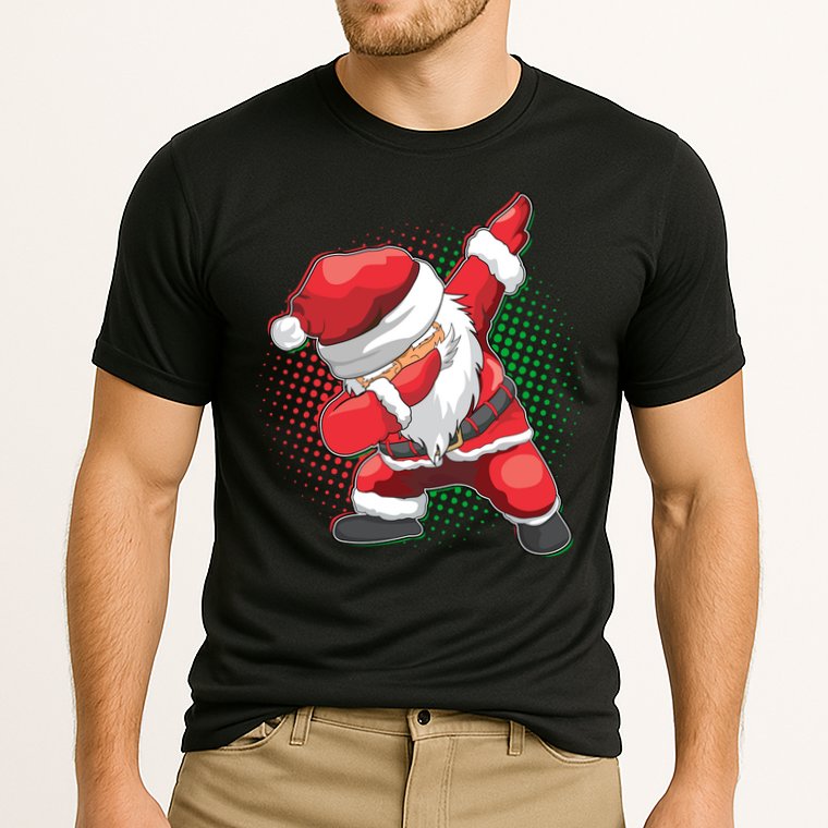 Christmas Dabbing Santa Cooling Performance Crew T-Shirt