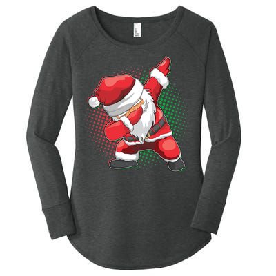 Christmas Dabbing Santa Women's Perfect Tri Tunic Long Sleeve Shirt