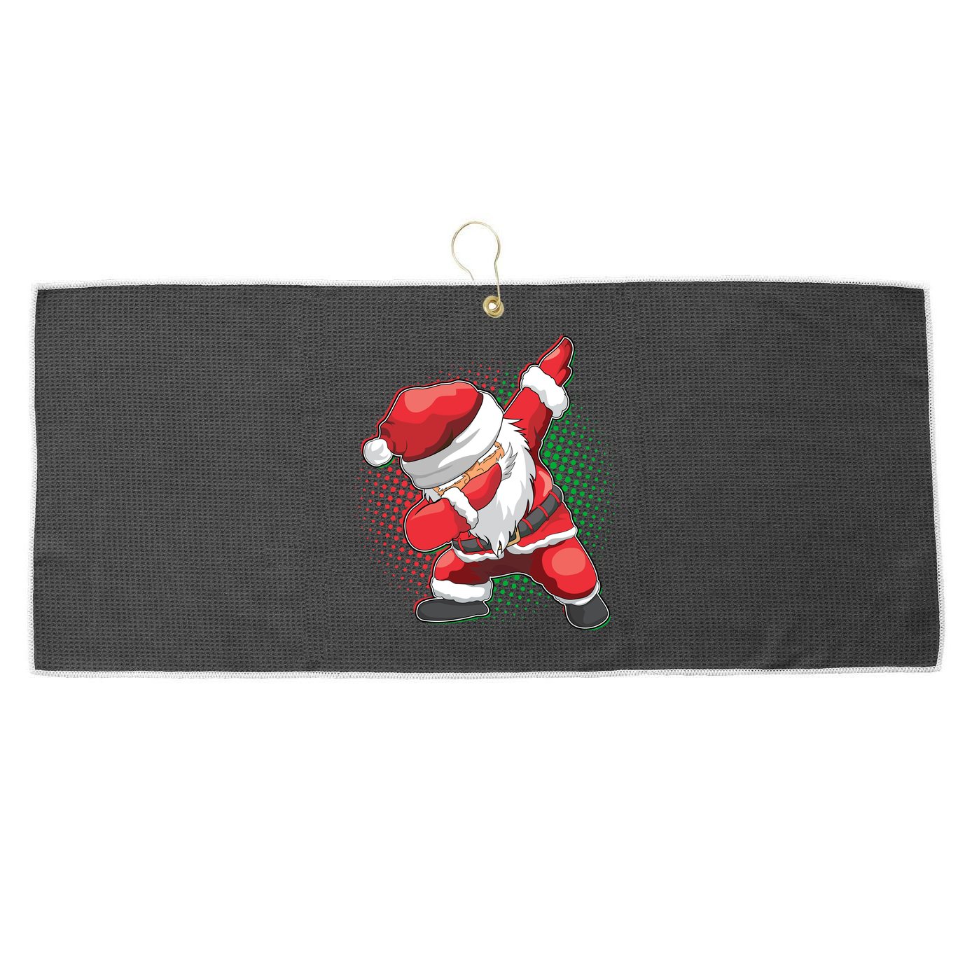 Christmas Dabbing Santa Large Microfiber Waffle Golf Towel