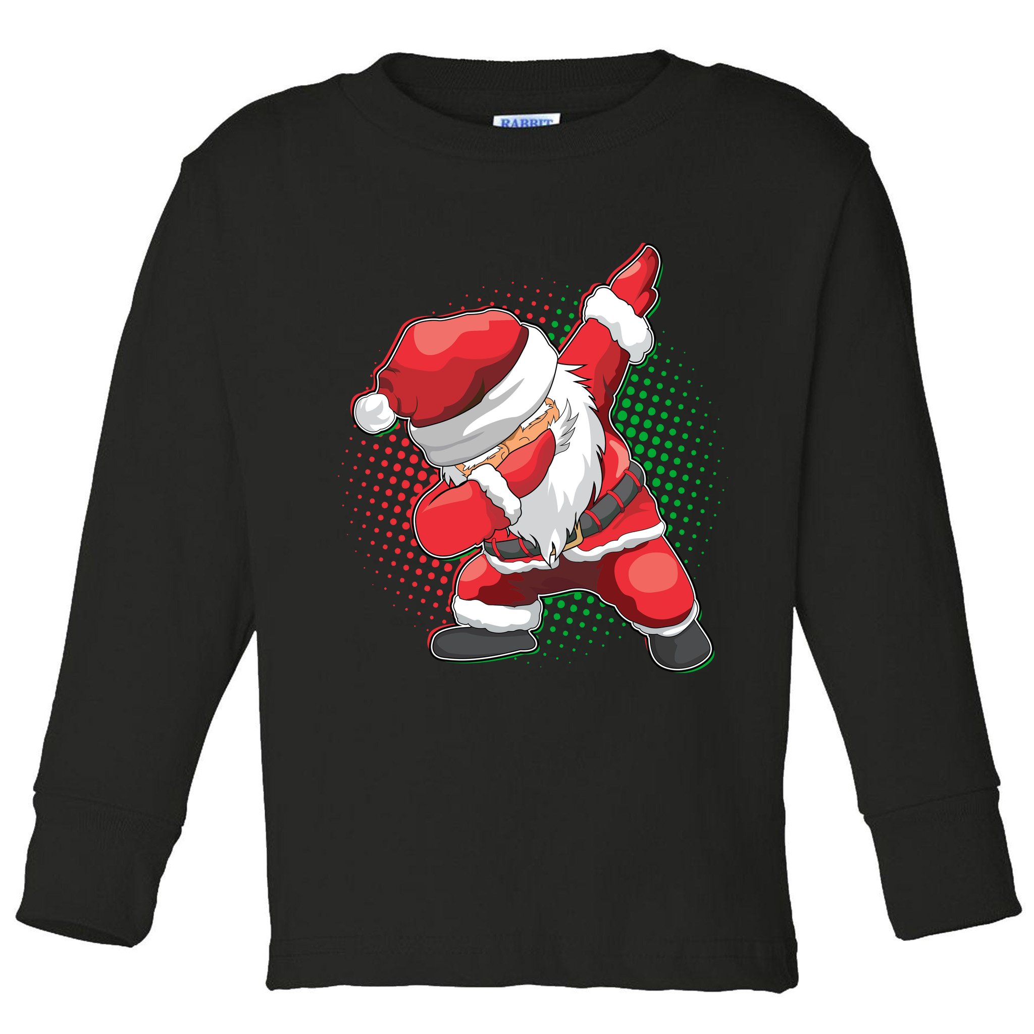 Christmas Dabbing Santa Toddler Long Sleeve Shirt