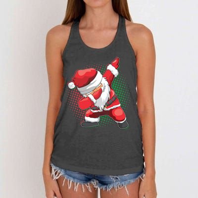 Christmas Dabbing Santa Women's Knotted Racerback Tank