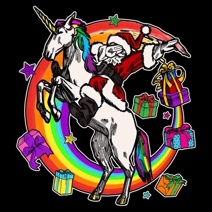 Christmas Dabbing Santa Riding Unicorn City Backpack