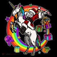 Christmas Dabbing Santa Riding Unicorn Backpack