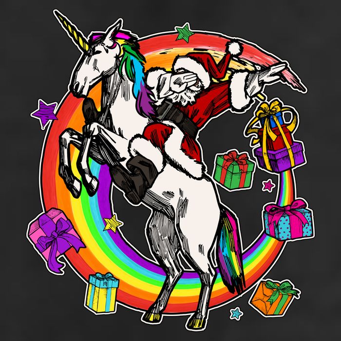 Christmas Dabbing Santa Riding Unicorn 25L Jumbo Tote