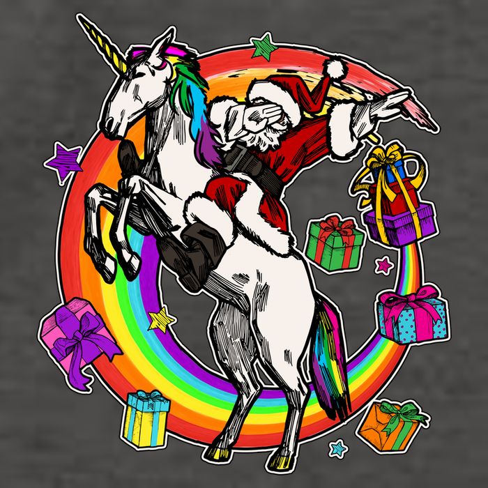 Christmas Dabbing Santa Riding Unicorn Vector Backpack