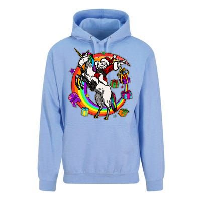 Christmas Dabbing Santa Riding Unicorn Unisex Surf Hoodie