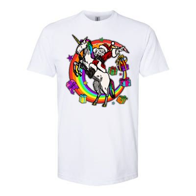 Christmas Dabbing Santa Riding Unicorn Softstyle® CVC T-Shirt