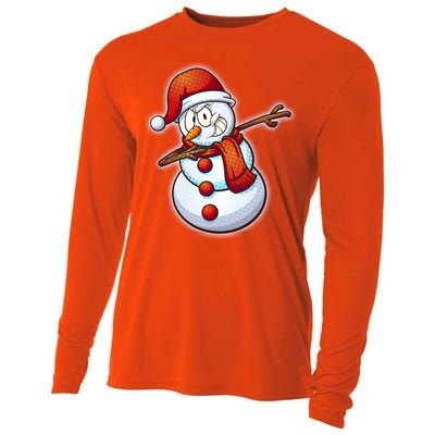 Christmas Dabbing Snowman Cooling Performance Long Sleeve Crew