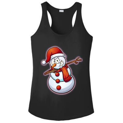 Christmas Dabbing Snowman Ladies PosiCharge Competitor Racerback Tank