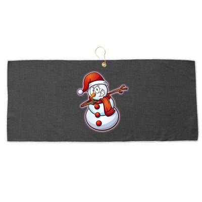 Christmas Dabbing Snowman Large Microfiber Waffle Golf Towel