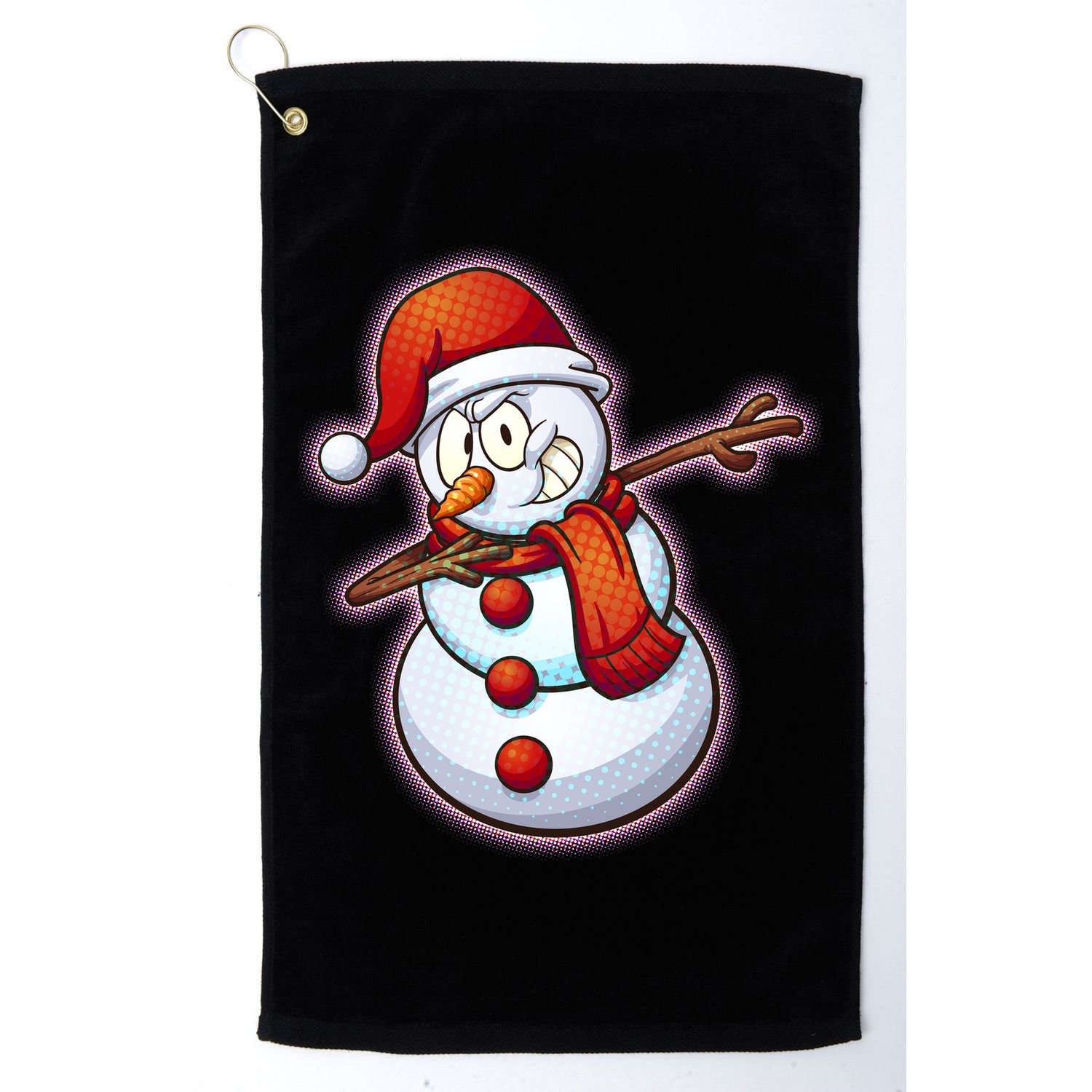 Christmas Dabbing Snowman Golf Towel
