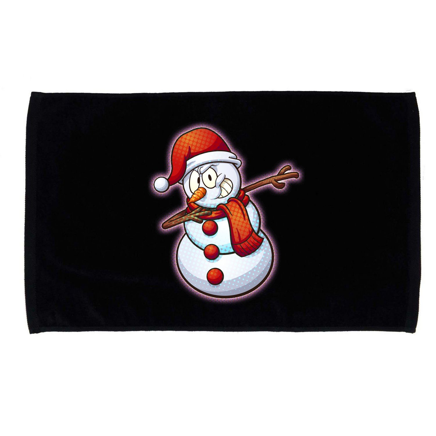 Christmas Dabbing Snowman Microfiber Hand Towel