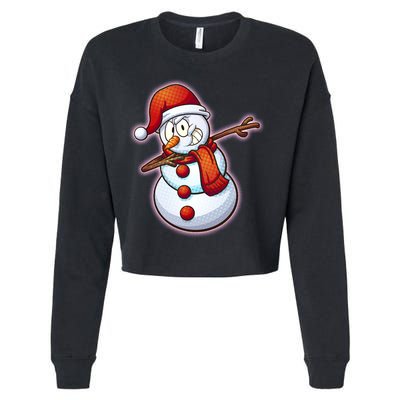 Christmas Dabbing Snowman Cropped Pullover Crew
