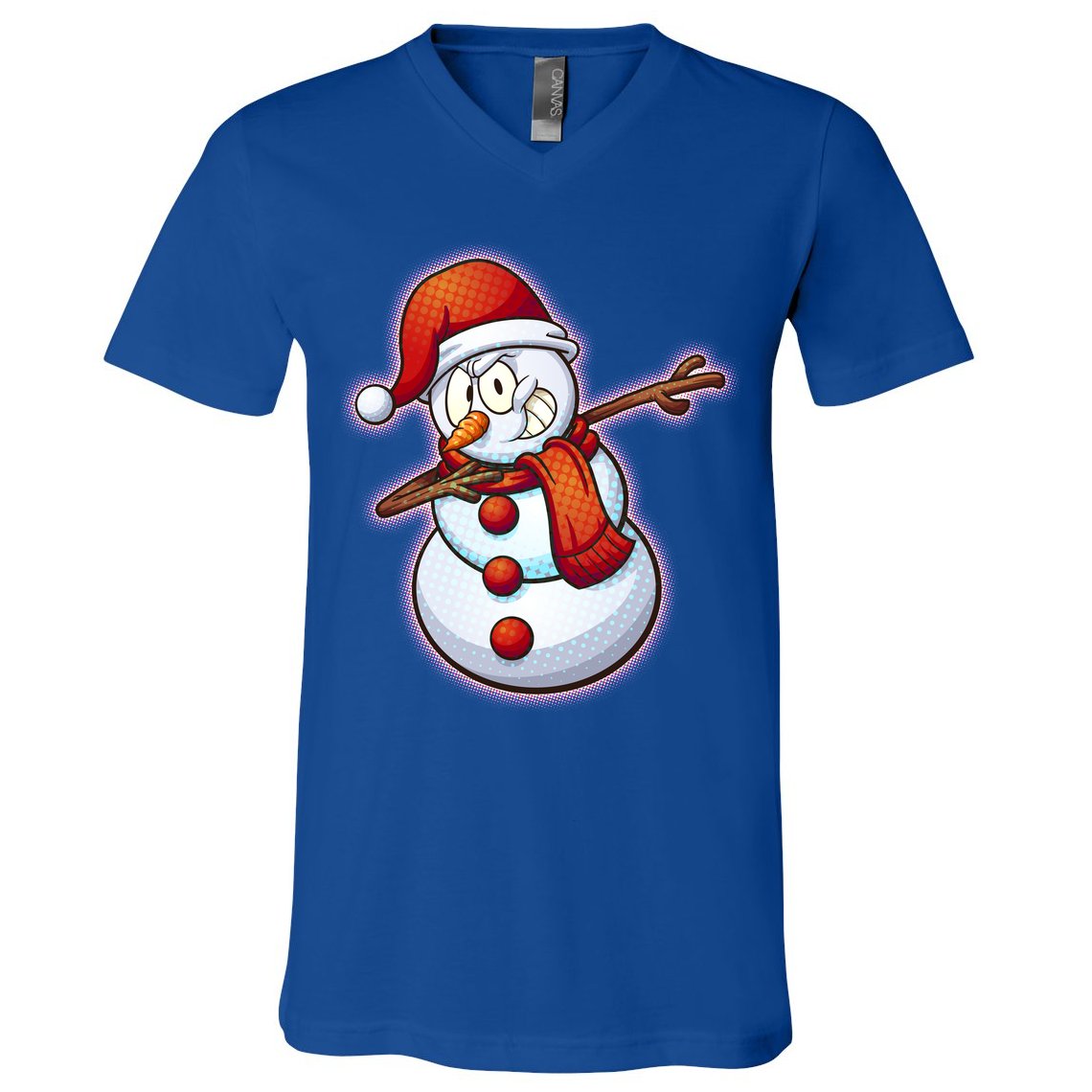 Christmas Dabbing Snowman V-Neck T-Shirt