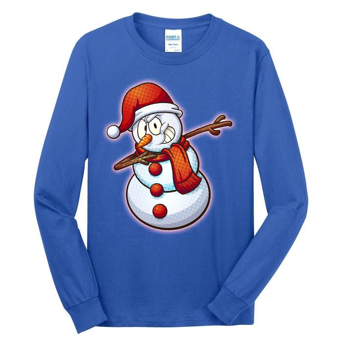 Christmas Dabbing Snowman Tall Long Sleeve T-Shirt