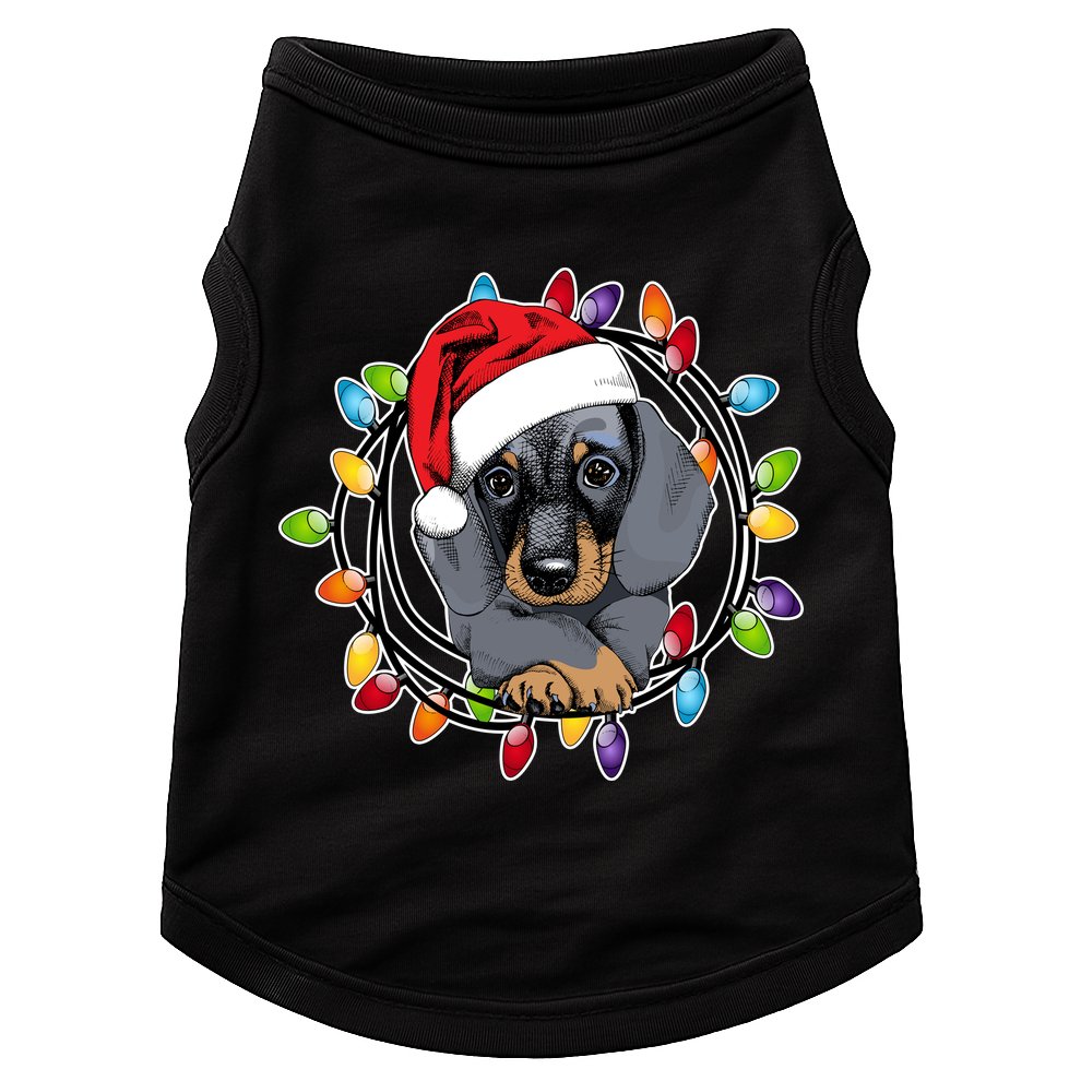 Christmas Dachshund Lights Doggie Tank