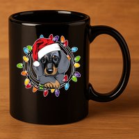 Christmas Dachshund Lights 11oz C Handle Ceramic Mug