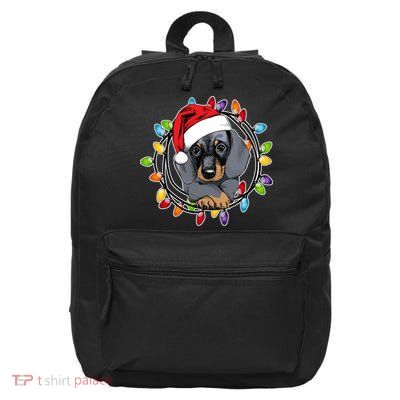 Christmas Dachshund Lights 16 in Basic Backpack