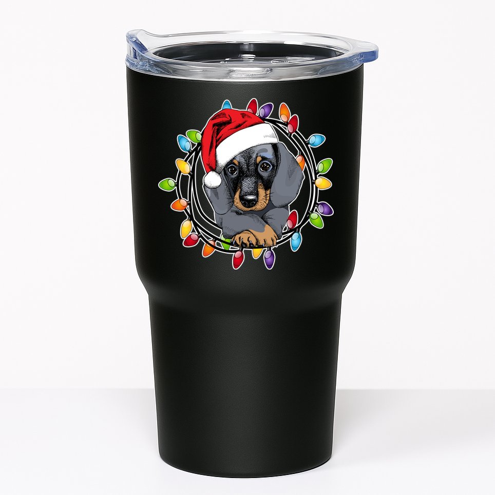 Christmas Dachshund Lights Tumbler
