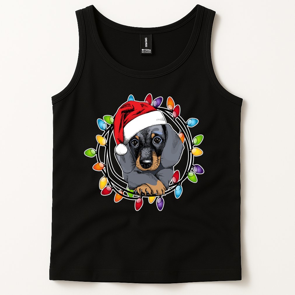 Christmas Dachshund Lights Tank Top