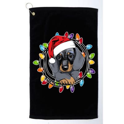 Christmas Dachshund Lights Platinum Collection Golf Towel