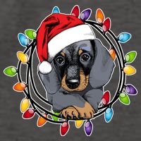 Christmas Dachshund Lights Vector Backpack