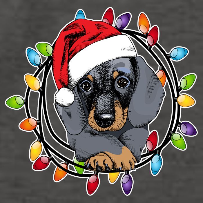 Christmas Dachshund Lights Vector Backpack