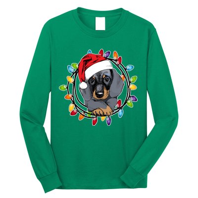 Christmas Dachshund Lights Long Sleeve Shirt