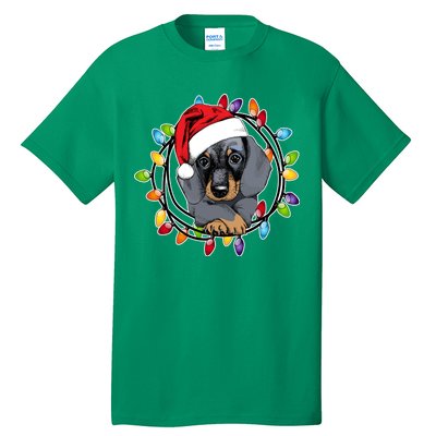 Christmas Dachshund Lights Tall T-Shirt