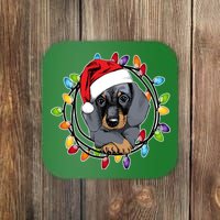 Christmas Dachshund Lights Coaster