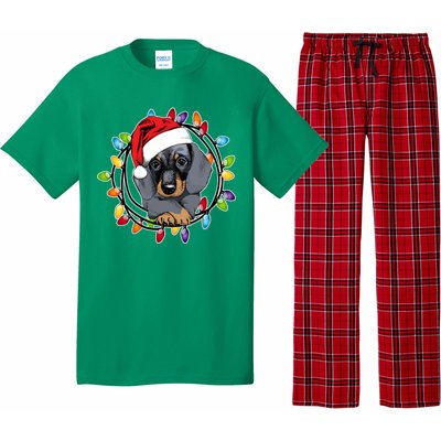 Christmas Dachshund Lights Pajama Set