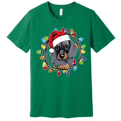 Christmas Dachshund Lights Premium T-Shirt