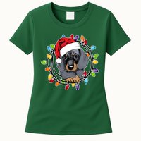 Christmas Dachshund Lights Womens T-Shirt