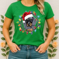 Christmas Dachshund Lights Womens T-Shirt