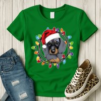 Christmas Dachshund Lights Womens T-Shirt