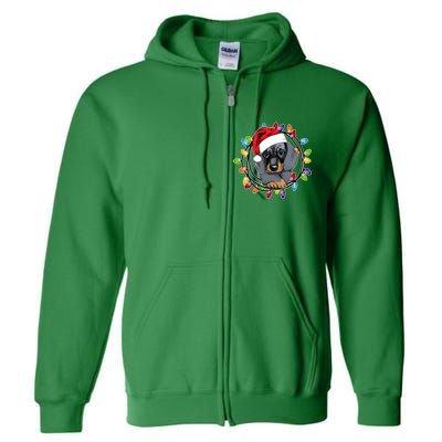 Christmas Dachshund Lights Full Zip Hoodie