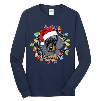 Christmas Dachshund Lights Tall Long Sleeve T-Shirt