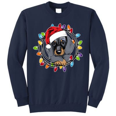 Christmas Dachshund Lights Tall Sweatshirt