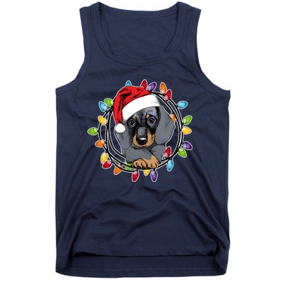 Christmas Dachshund Lights Tank Top