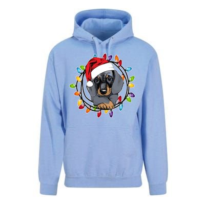 Christmas Dachshund Lights Unisex Surf Hoodie