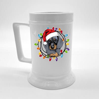 Christmas Dachshund Lights Beer Stein