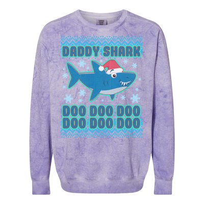 Christmas Daddy Shark Doo Doo Doo Colorblast Crewneck Sweatshirt