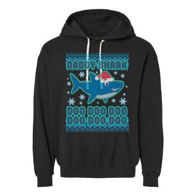 Christmas Daddy Shark Doo Doo Doo Garment-Dyed Fleece Hoodie